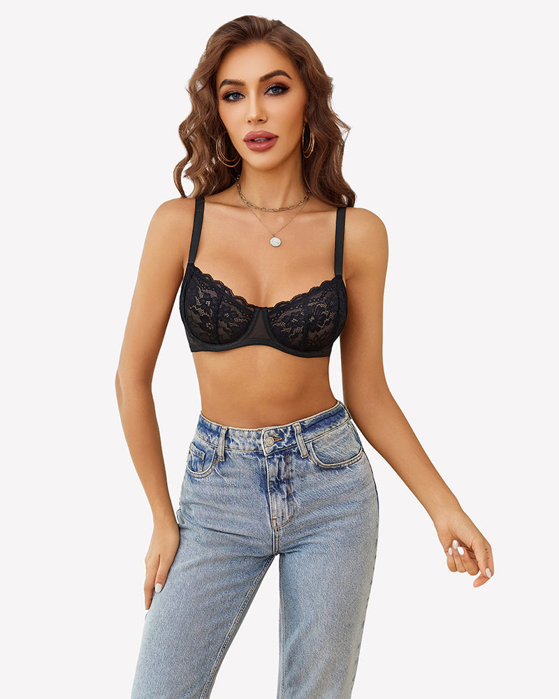 Lace Underwire Unlined Bra