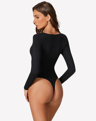 Long Sleeve Lace V Neck Leotard Shirt