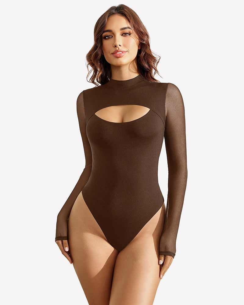 Long Sleeve Thong Bodysuit Shapewear
