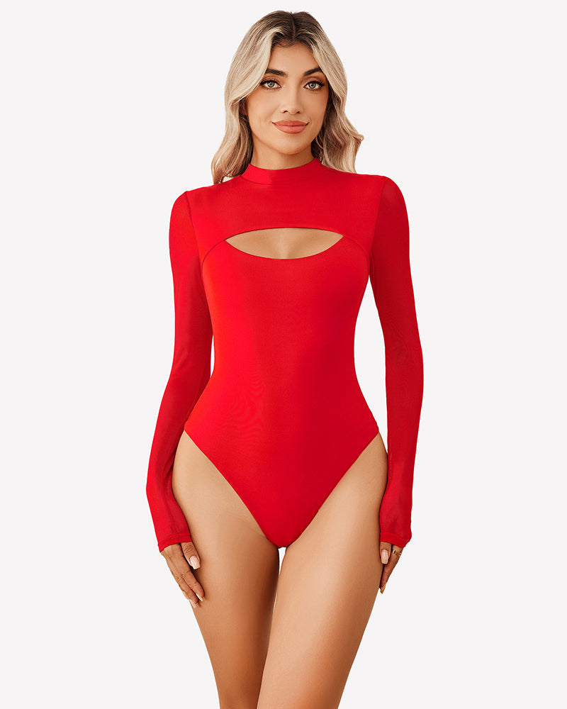 Long Sleeve Thong Bodysuit Shapewear