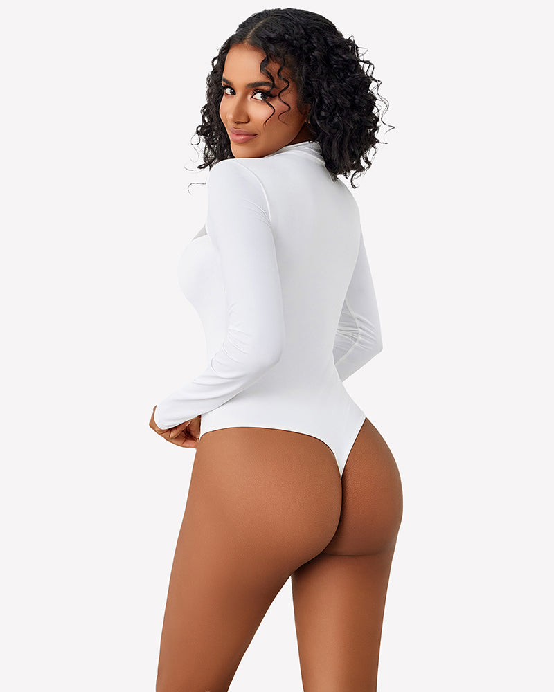 Long Sleeve Leotard Mesh Bodysuit Tops