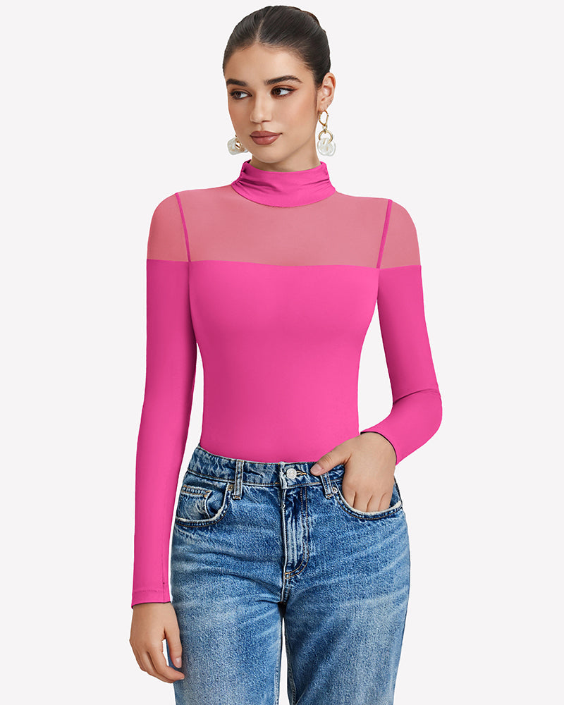 Long Sleeve Turtle Leotard Tops