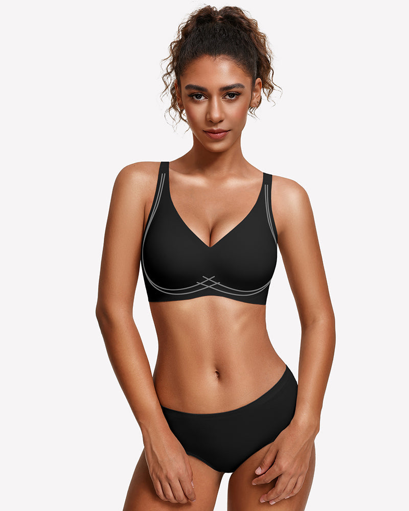 Jelly Bras Seamless Push Up Deep V Comfort Bra