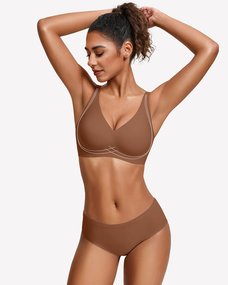 Jelly Bras Seamless Push Up Deep V Comfort Bra