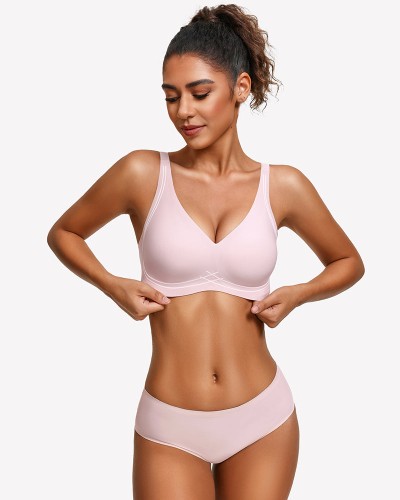 Jelly Bras Seamless Push Up Deep V Comfort Bra