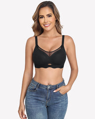 V Neck Wireless Bra Lifting Sexy Mesh Bra