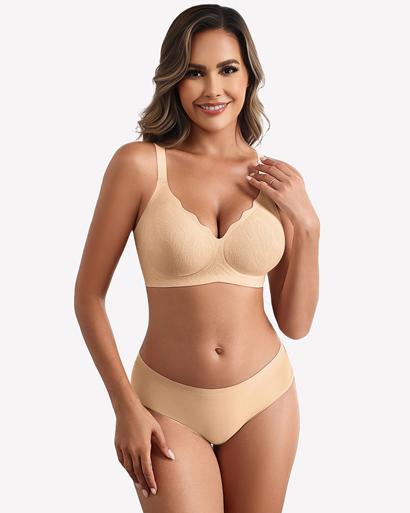 Wireless Bras Seamless Bra Full Coverage Lace Tshirt