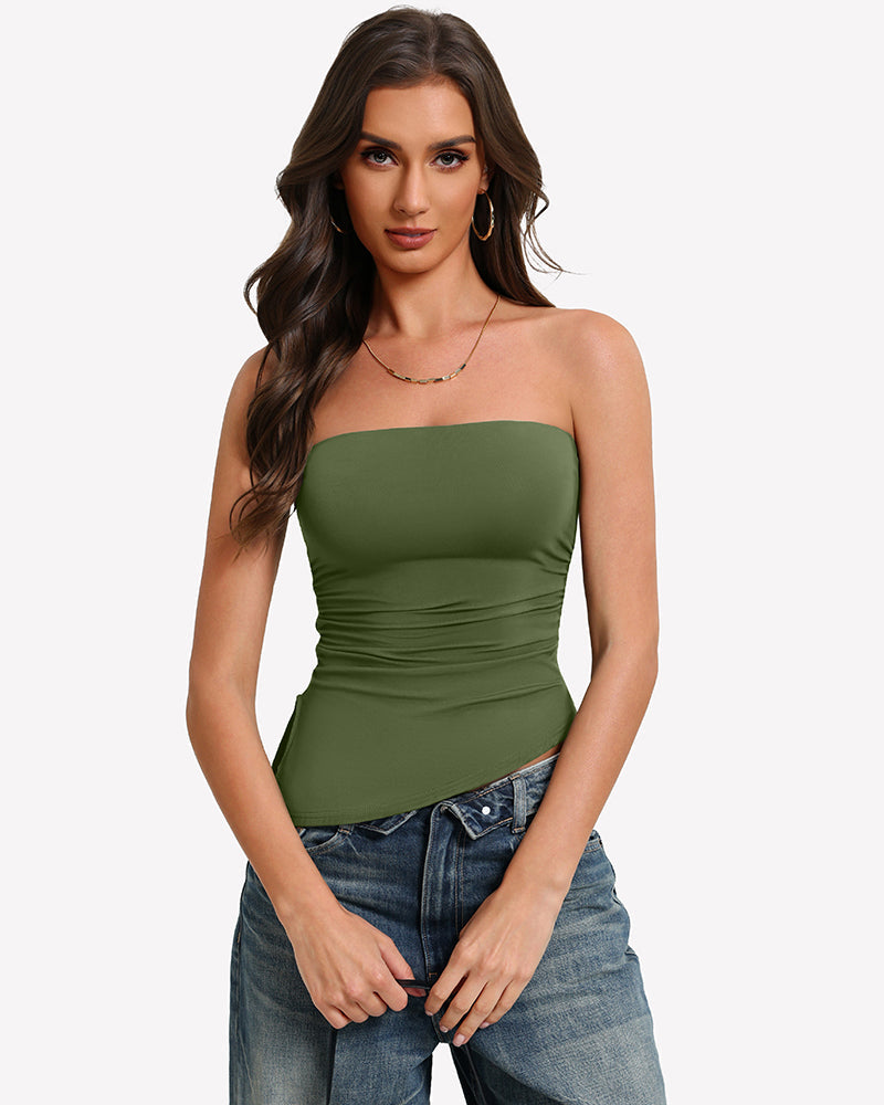 Strapless Tube Top Double Lined & Non-Slip Tops