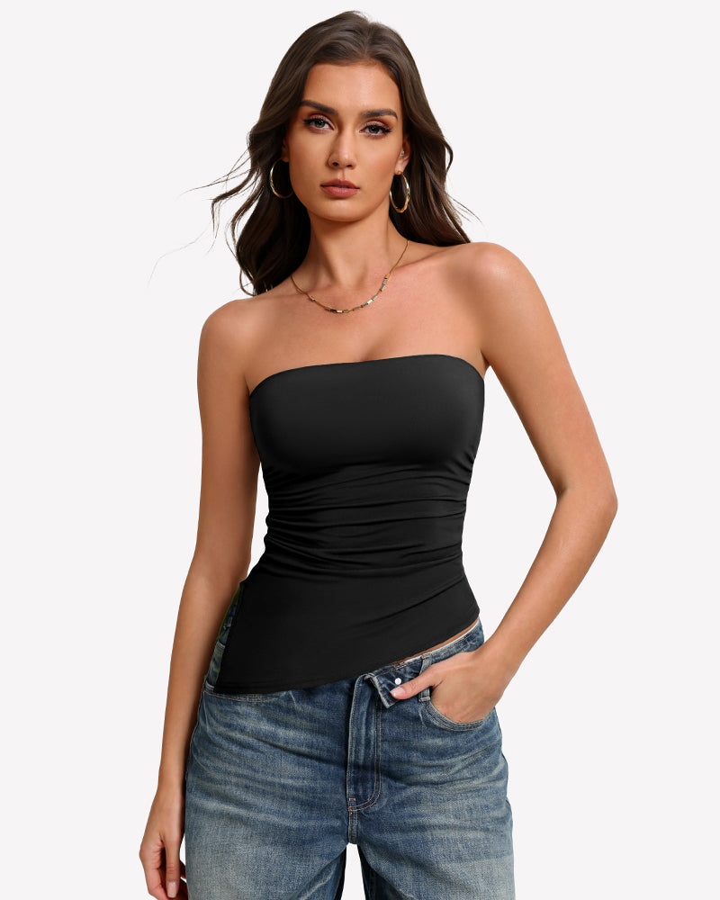 Strapless Tube Top Double Lined & Non-Slip Tops