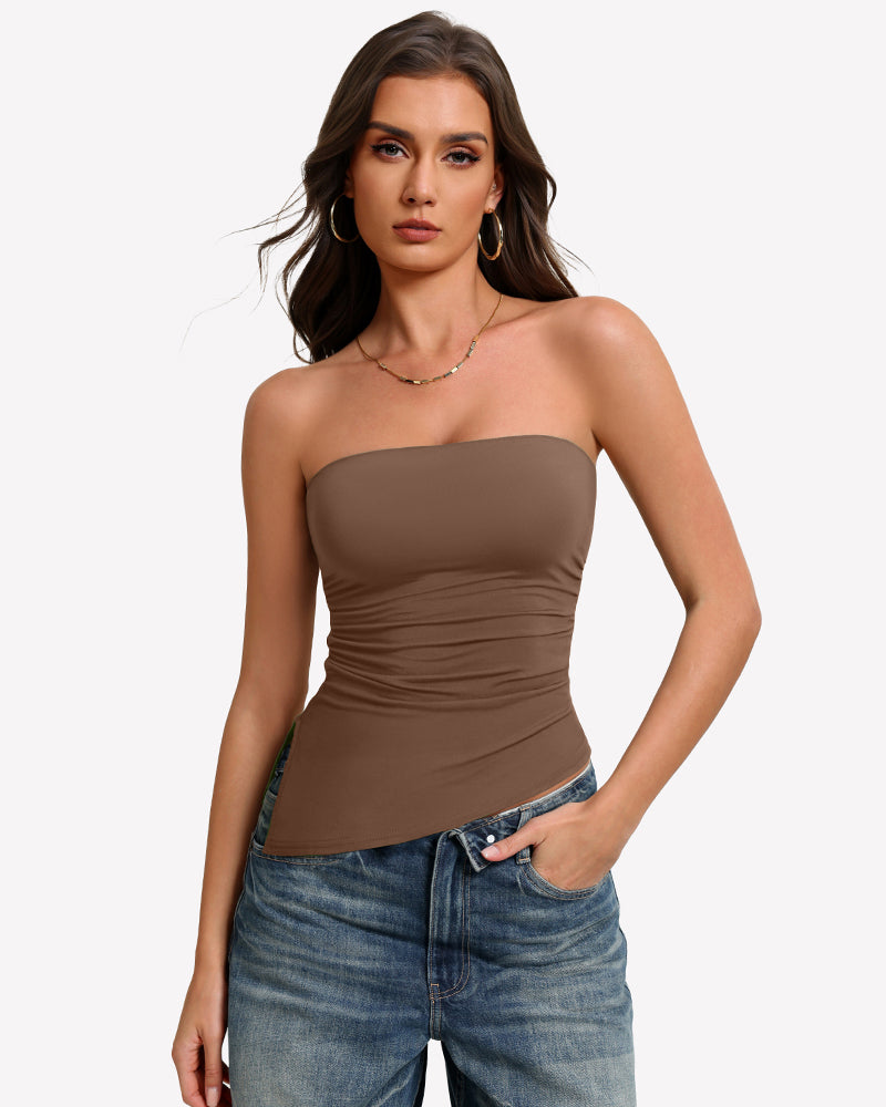 Strapless Tube Top Double Lined & Non-Slip Tops