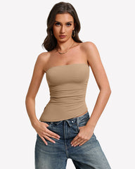 Strapless Tube Top Double Lined & Non-Slip Tops