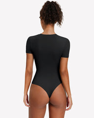 Short Sleeve Snap Bodysuit ¡§C One Piece Leotard Top