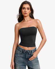 Tube Tops Going Out Double Lined Basic Y2K Tank Top