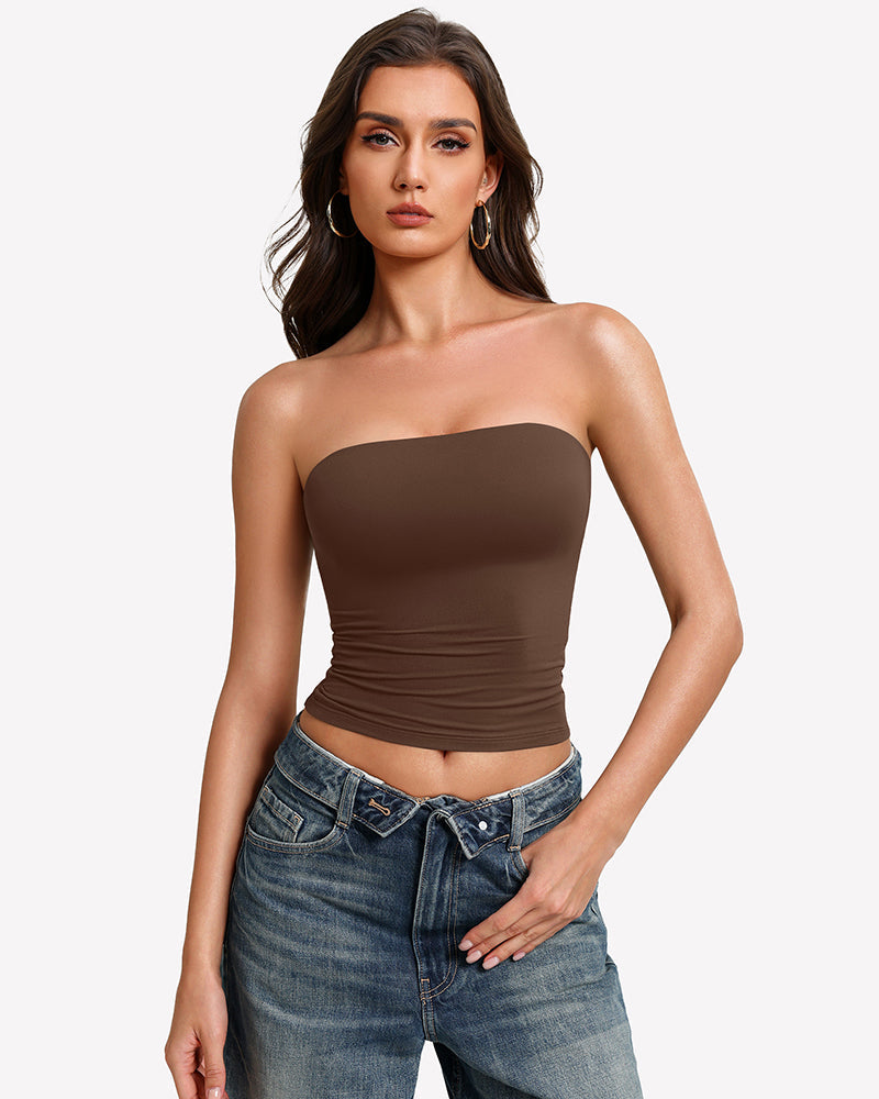 Tube Tops Going Out Double Lined Basic Y2K Tank Top