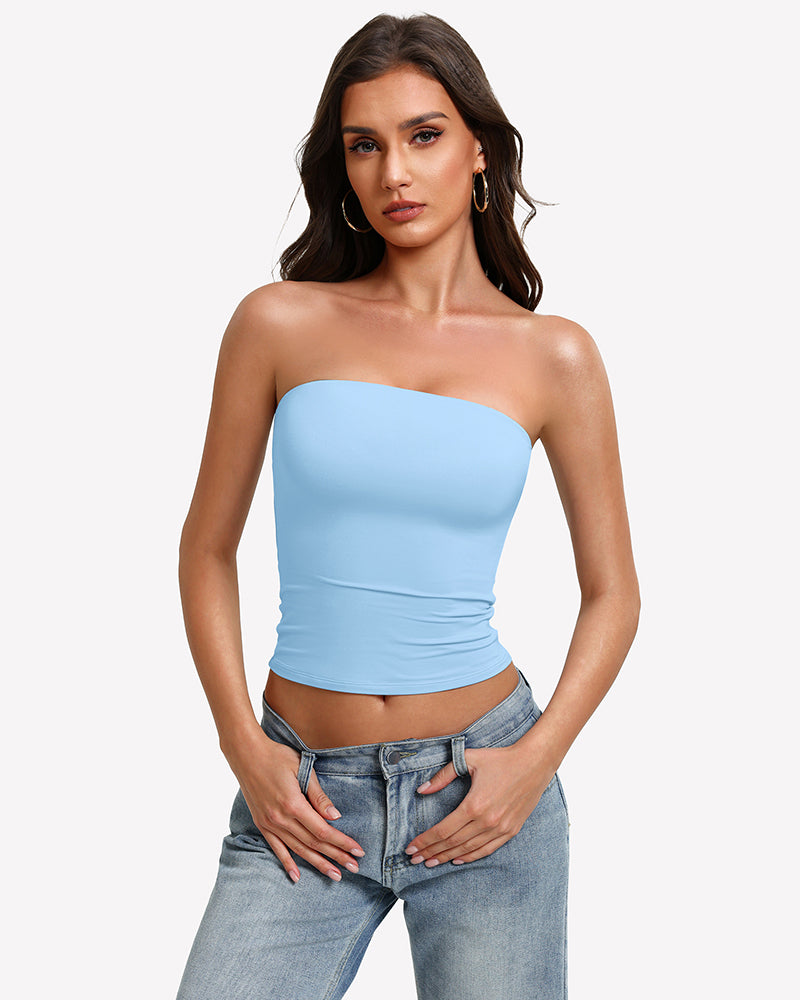 Tube Tops Going Out Double Lined Basic Y2K Tank Top