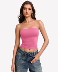 Tube Tops Going Out Double Lined Basic Y2K Tank Top