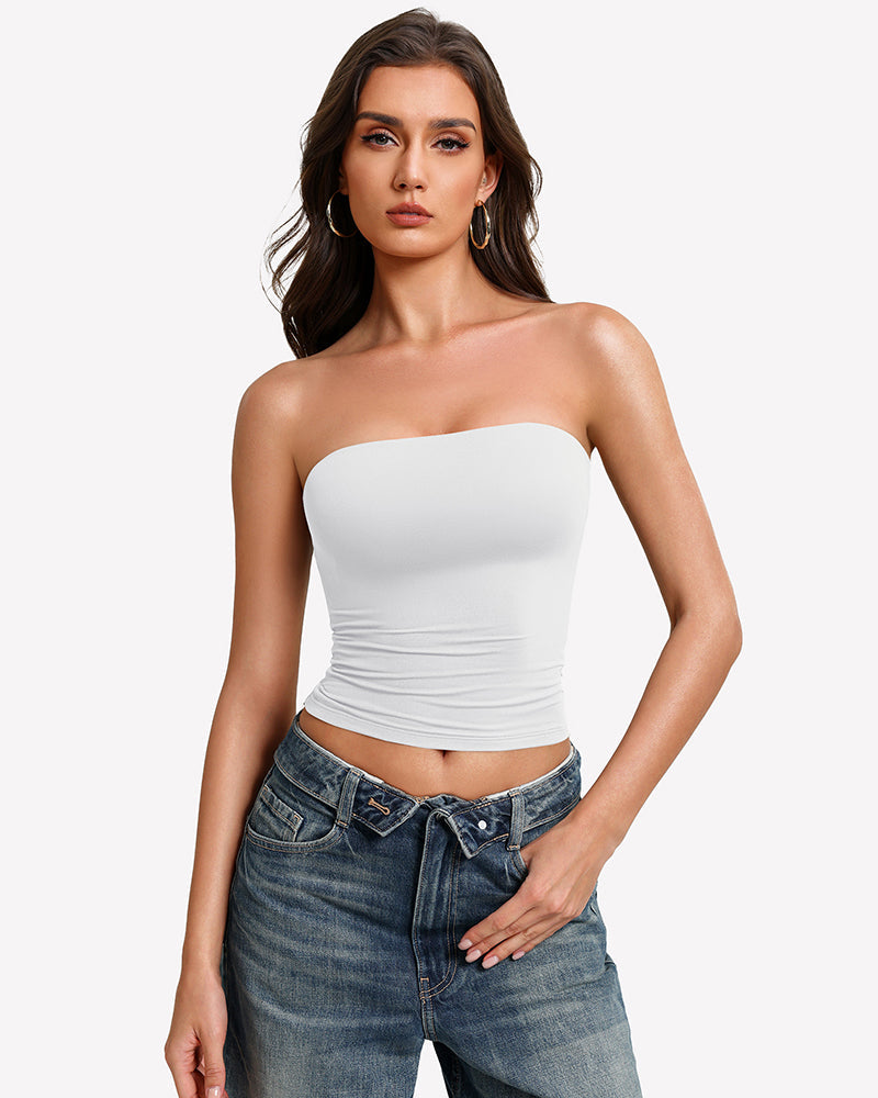 Tube Tops Going Out Double Lined Basic Y2K Tank Top