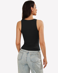 Tank Tops Ribbed Mock Neck Racerback Top