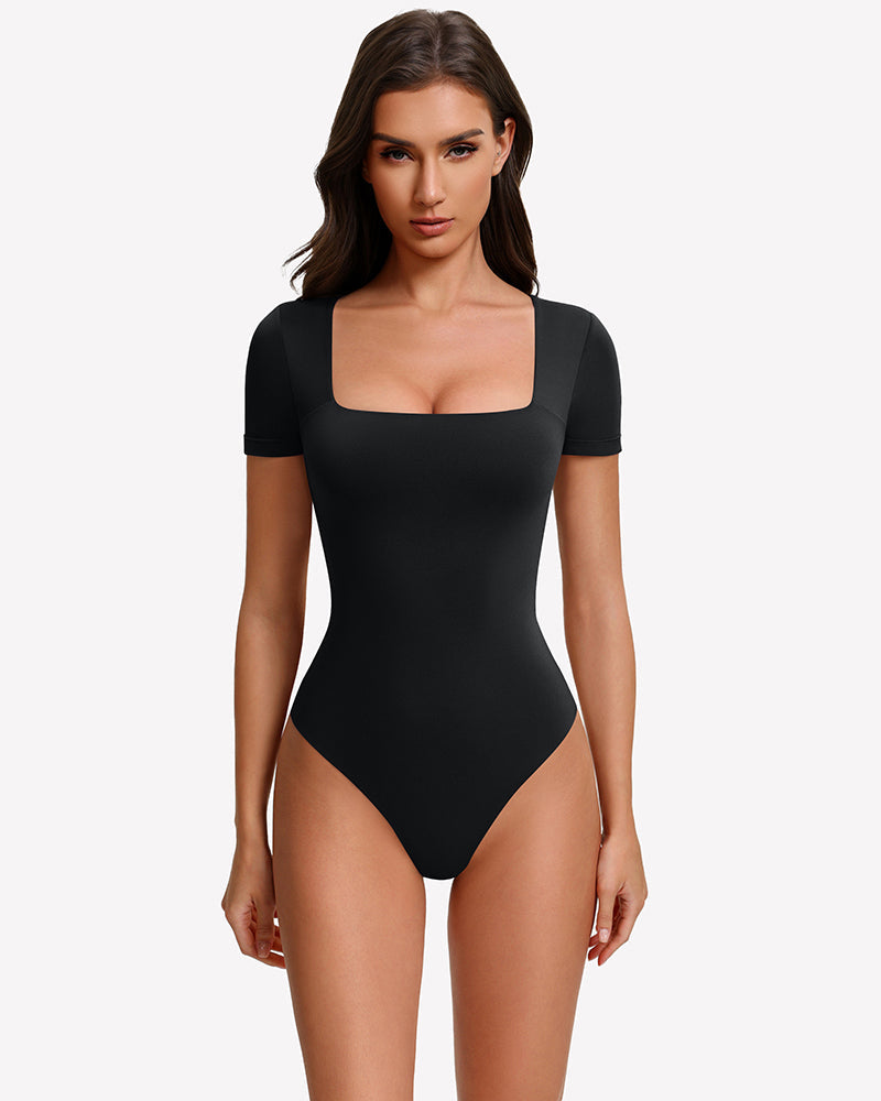 Short Sleeve Square Neck Bodysuit