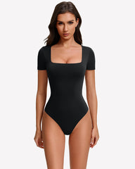 Short Sleeve Square Neck Bodysuit
