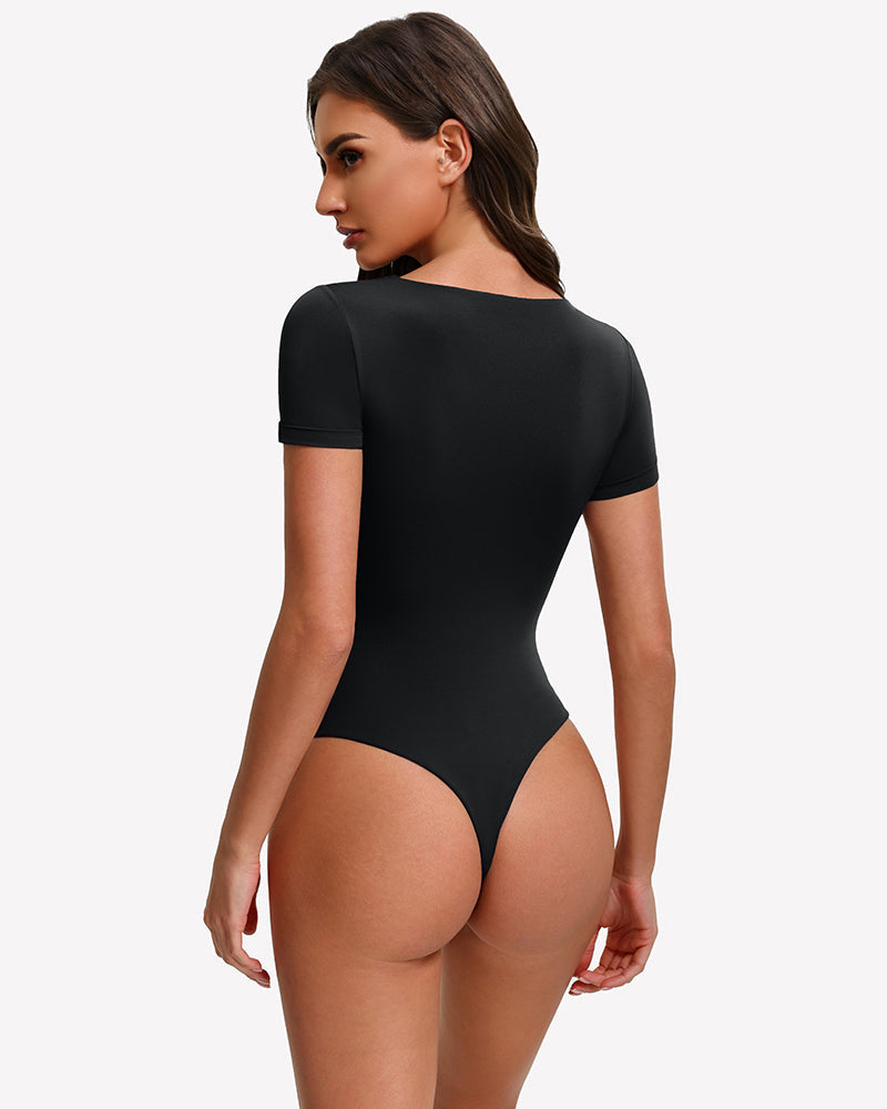 Short Sleeve Square Neck Bodysuit