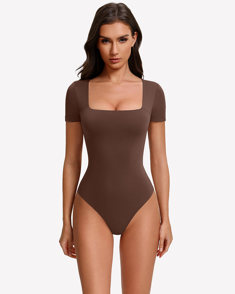 Short Sleeve Square Neck Bodysuit