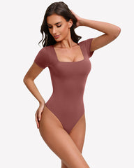 Short Sleeve Square Neck Bodysuit