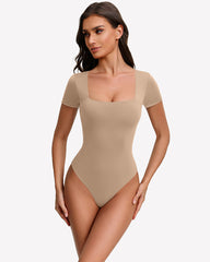 Short Sleeve Square Neck Bodysuit