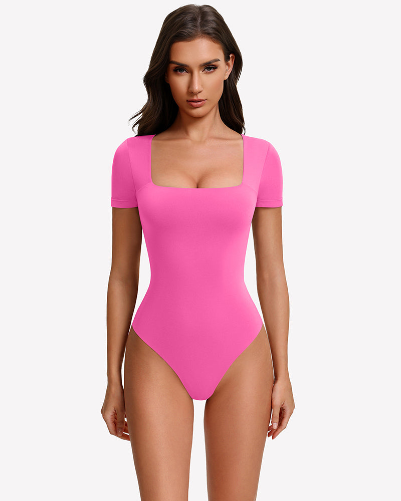 Short Sleeve Square Neck Bodysuit