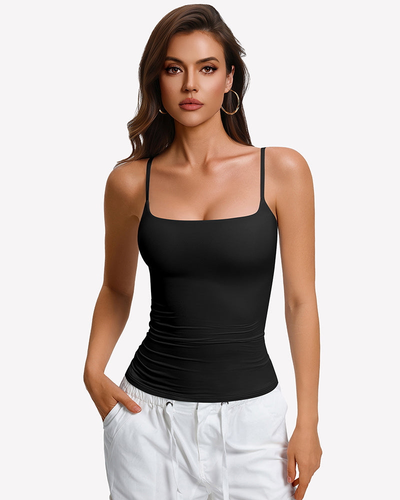 Padded Cami Tank Top with Built-In Bra