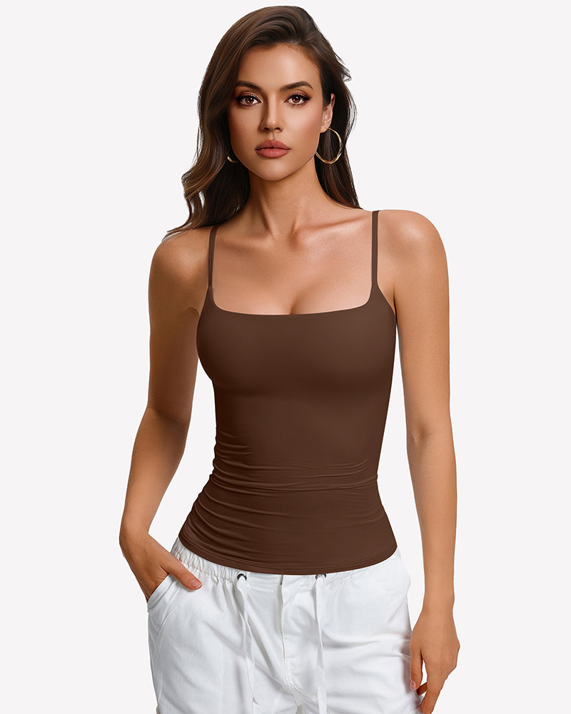 Padded Cami Tank Top with Built-In Bra
