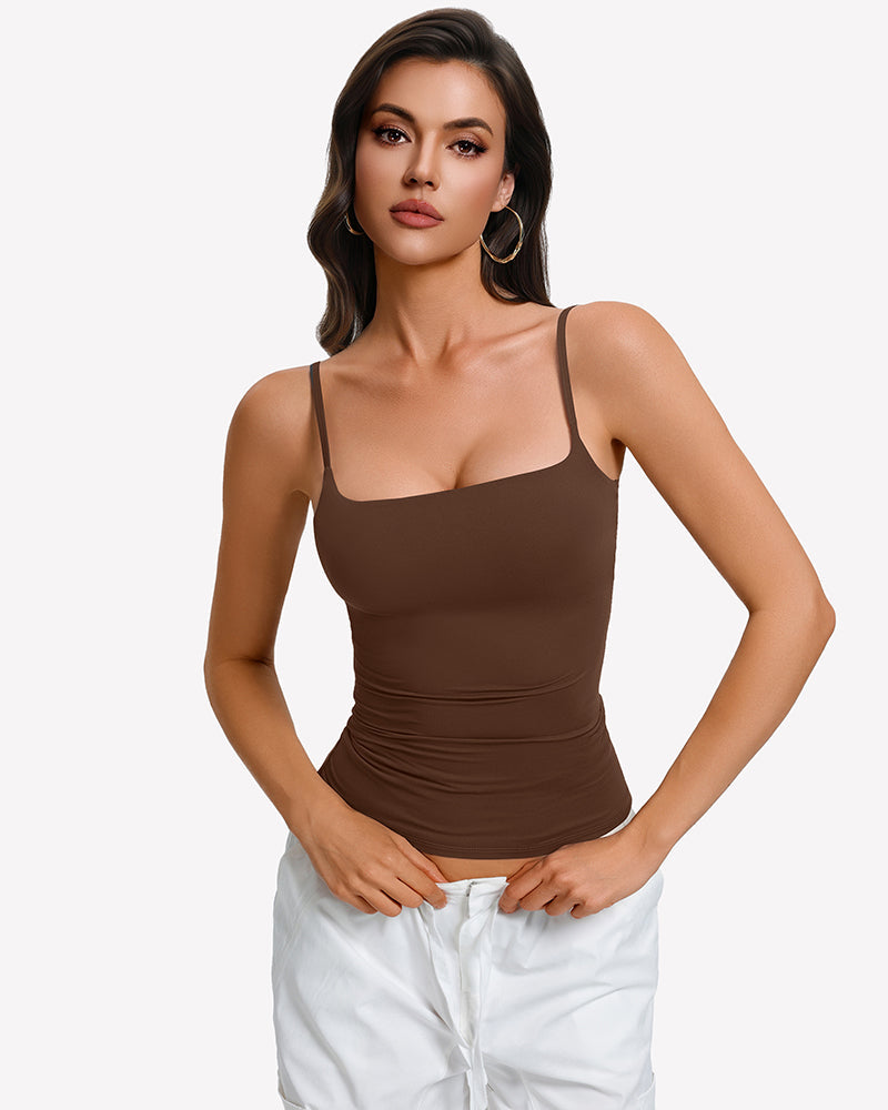 Padded Cami Tank Top with Built-In Bra