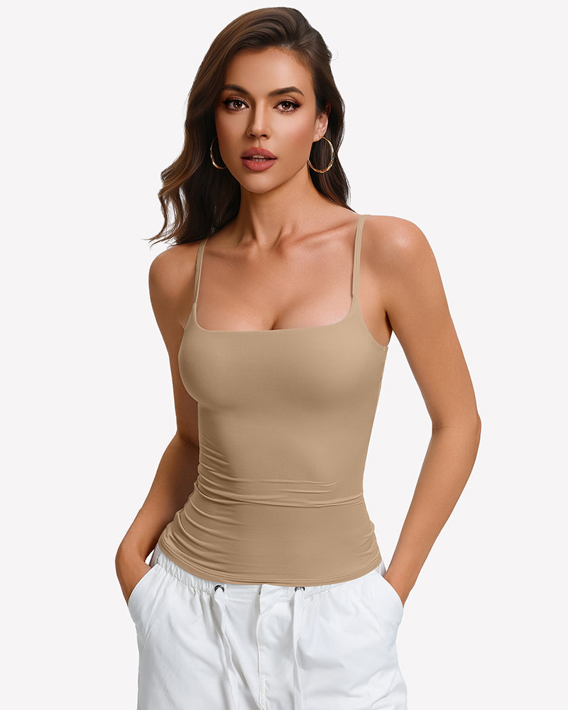 Padded Cami Tank Top with Built-In Bra