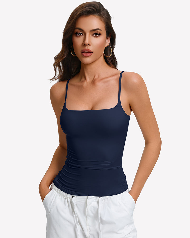 Padded Cami Tank Top with Built-In Bra
