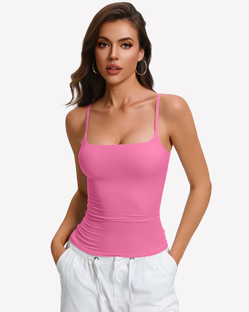 Padded Cami Tank Top with Built-In Bra