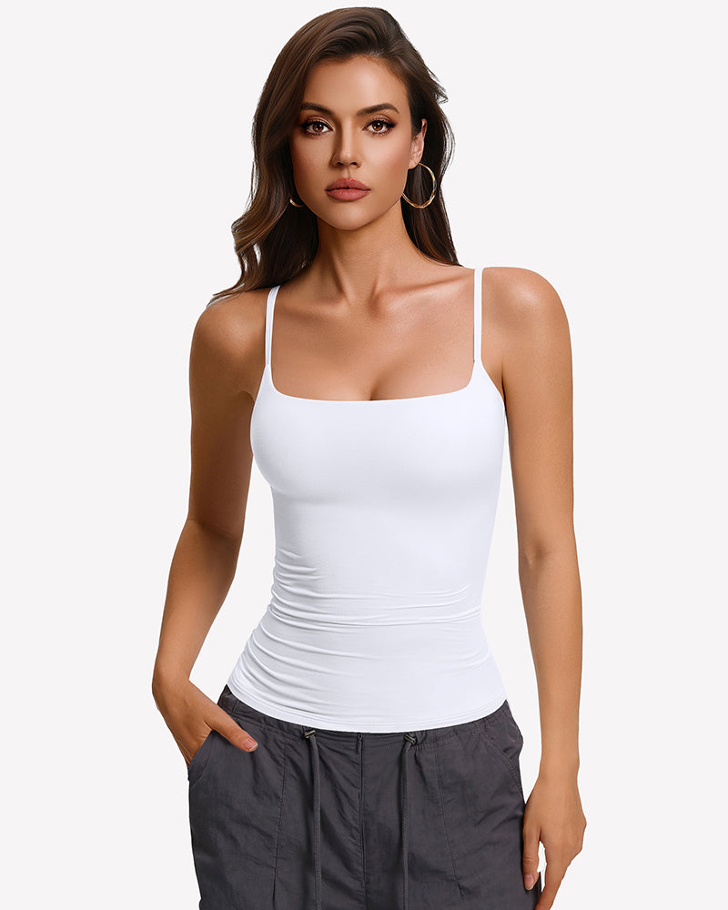 Padded Cami Tank Top with Built-In Bra