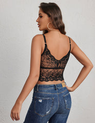 Floral Lace V Neck Bralette Camisole Top
