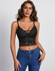 Floral Lace V Neck Bralette Camisole Top