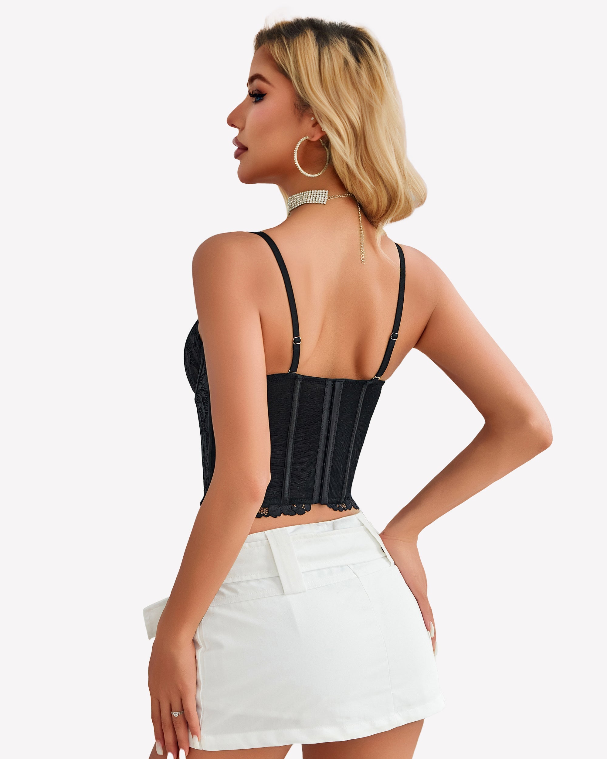 Lace Corset Bustier Crop Top