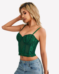 Lace Corset Bustier Crop Top