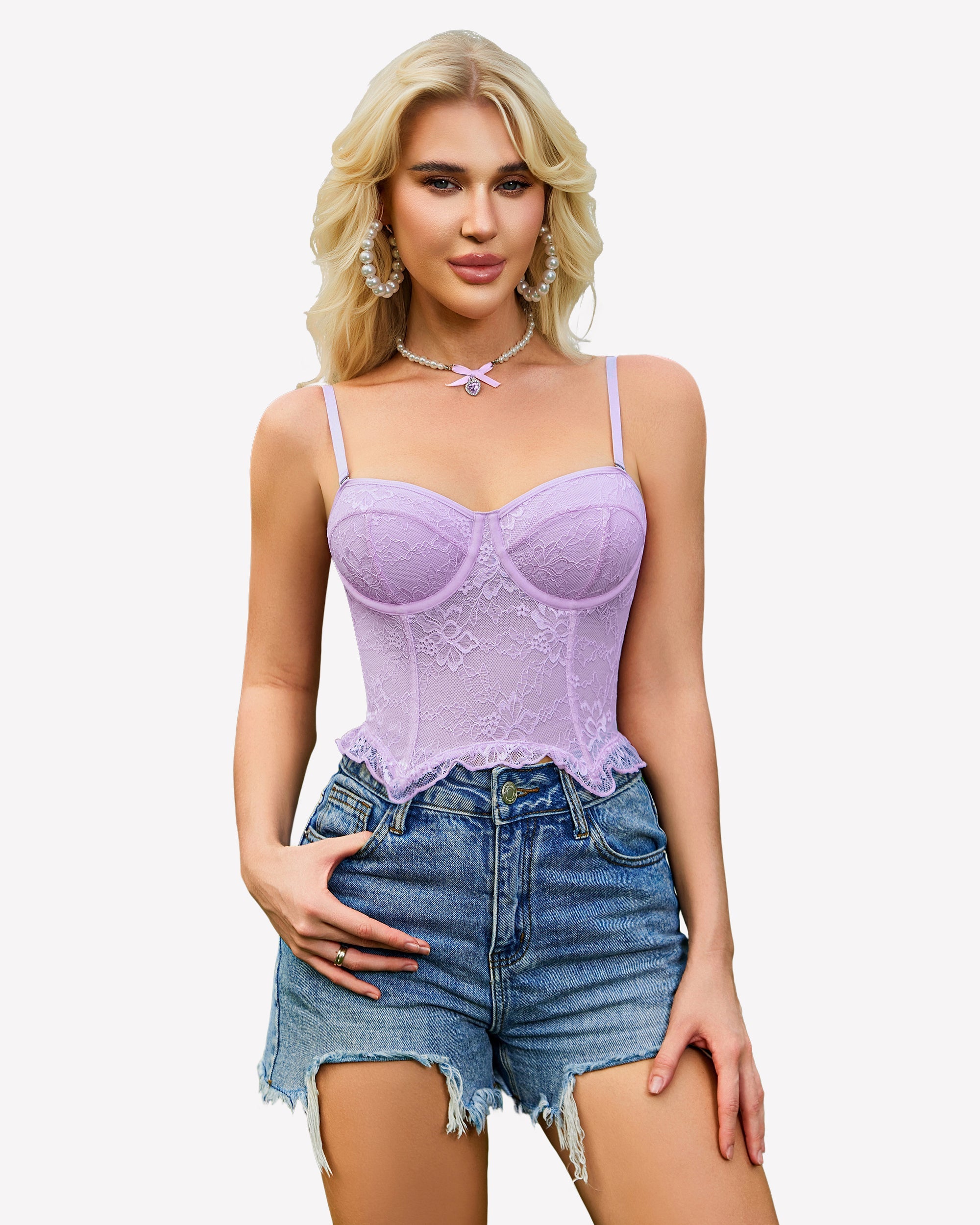 Lace Bustier Corset Top Underwire Bralette