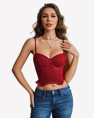 Lace Bustier Corset Top Underwire Bralette