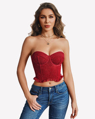 Lace Bustier Corset Top Underwire Bralette