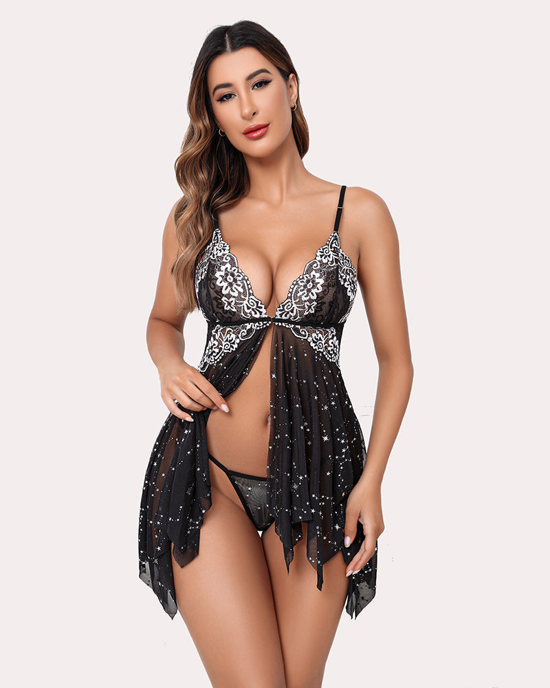 Open Front Lace Lingerie for Women