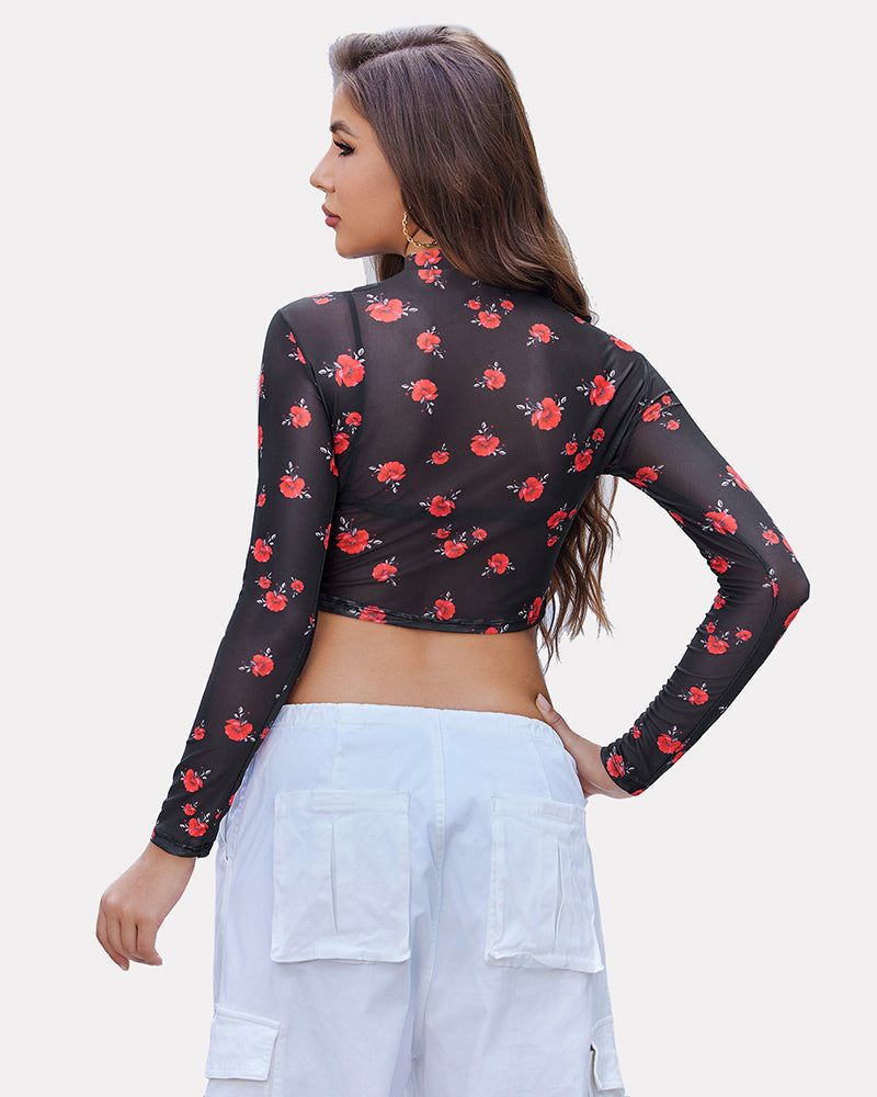 Mesh Y2K Crop Top