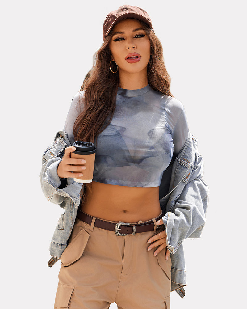 Mesh Y2K Crop Top