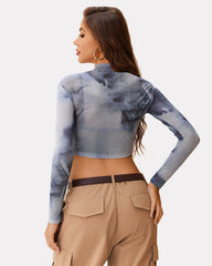 Mesh Y2K Crop Top