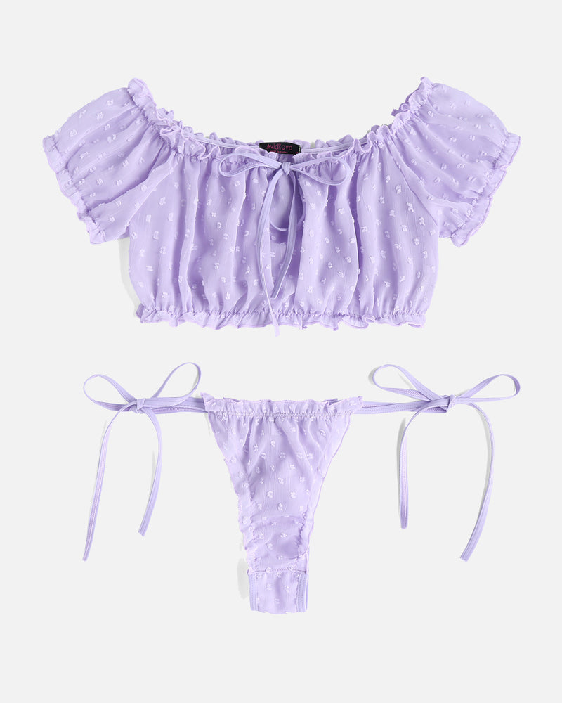 Mesh Bra and Panty Lingerie Set