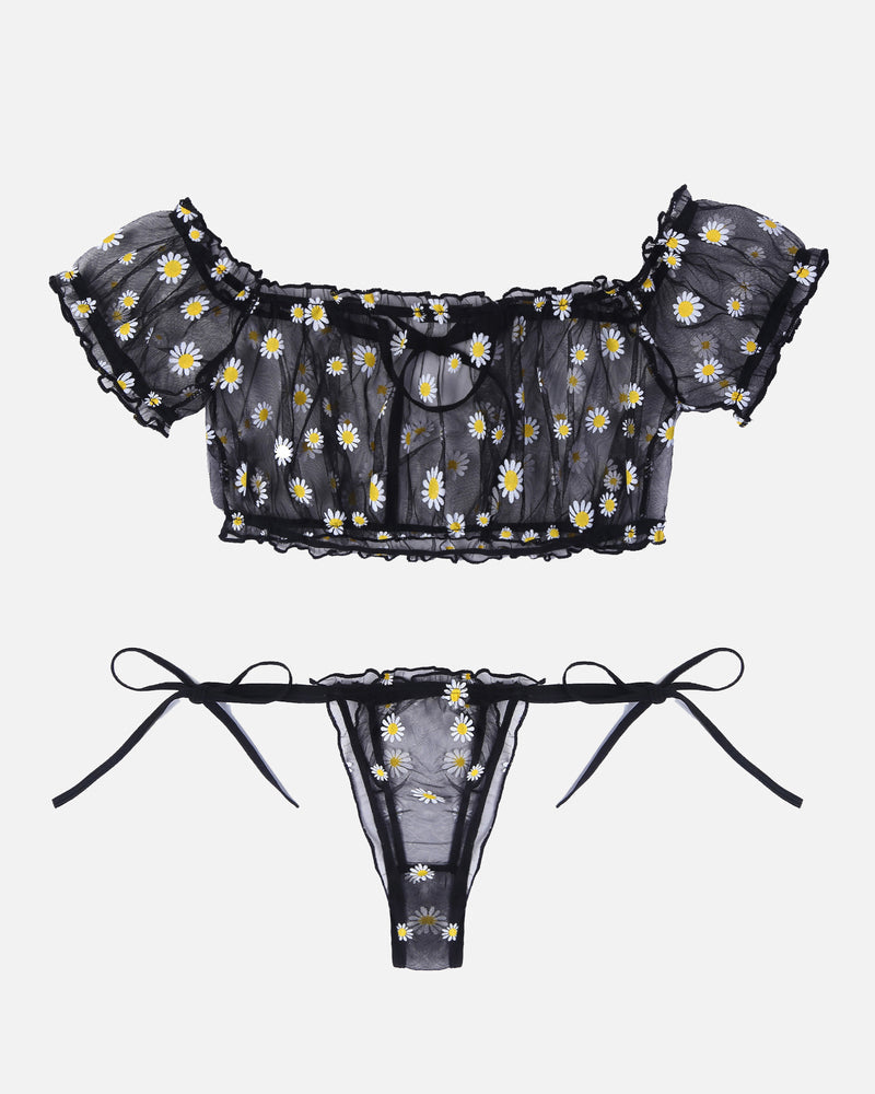 Mesh Bra and Panty Lingerie Set
