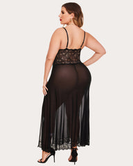 Mesh Maxi Side Slits Dress
